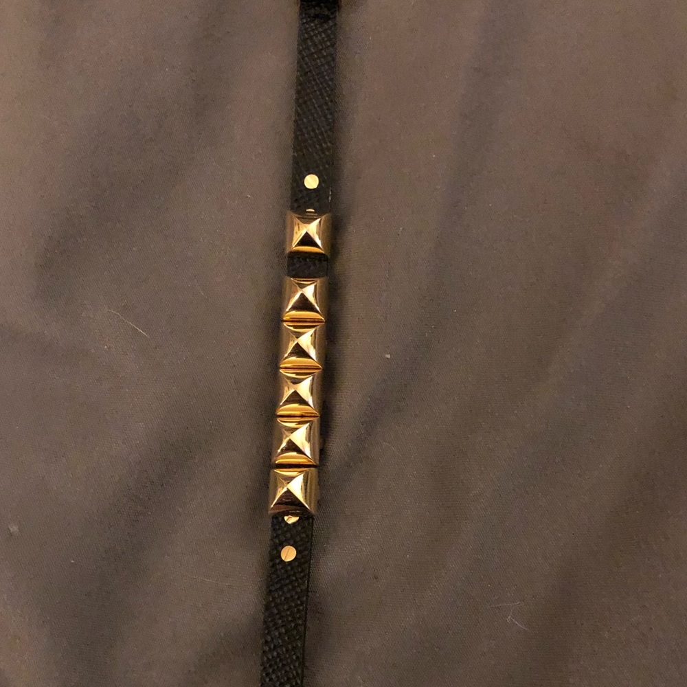 Michael Kors Black Leather Studded Bracelet